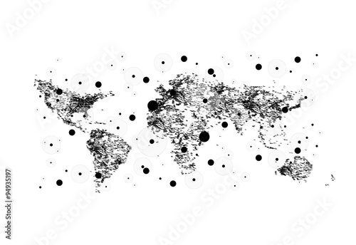 World map population easy all editable