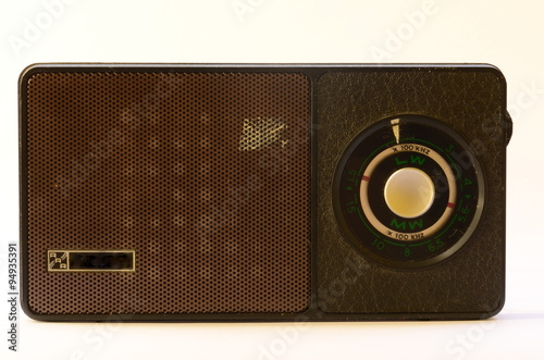 Old radio isolated on a white background. Vintage theme