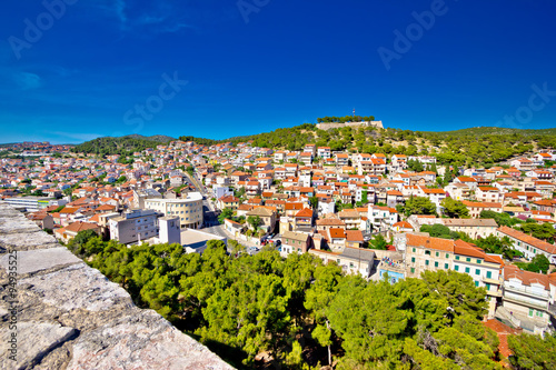 Town of Sibenik and hill fortress view