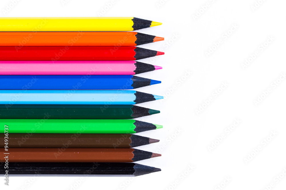 line of colored pencils line of colored pencils