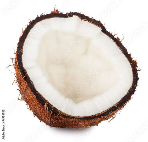 half coconut isolated on white