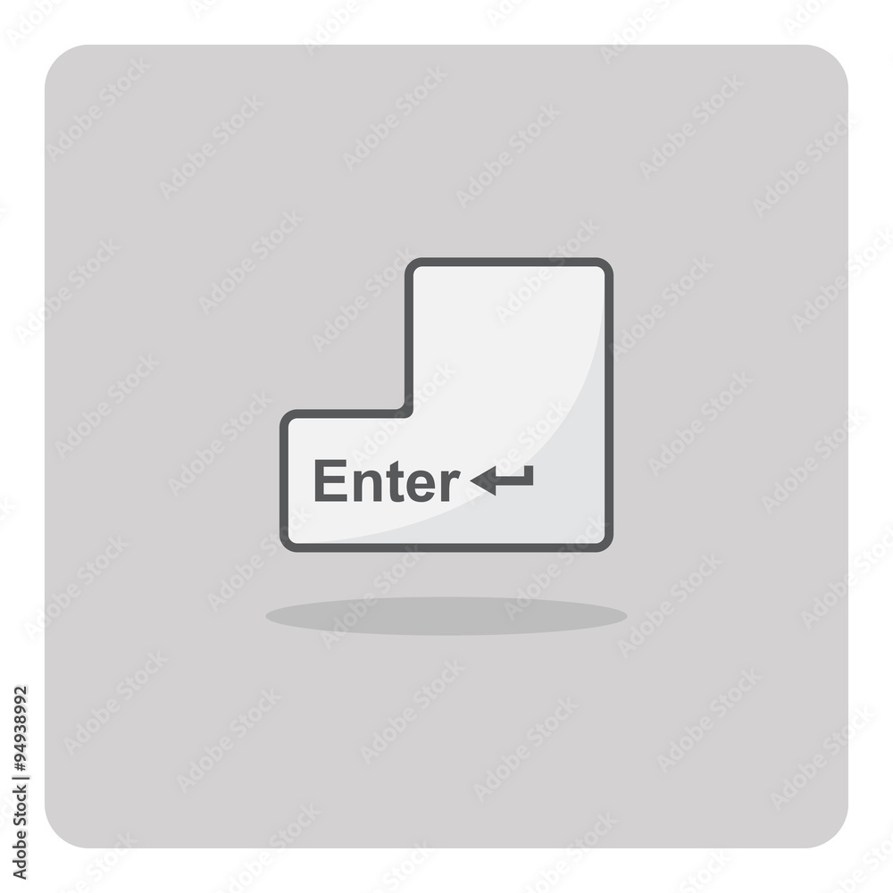 Vector of flat icon, enter button on isolated background Vector of flat icon, enter button on isolated background