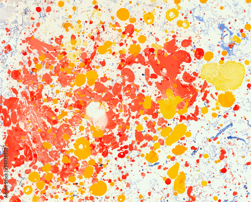 Scenic background from spots and stains of oil paint