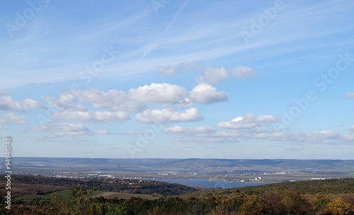 View of the valley and the clouds in the sky © senfoto