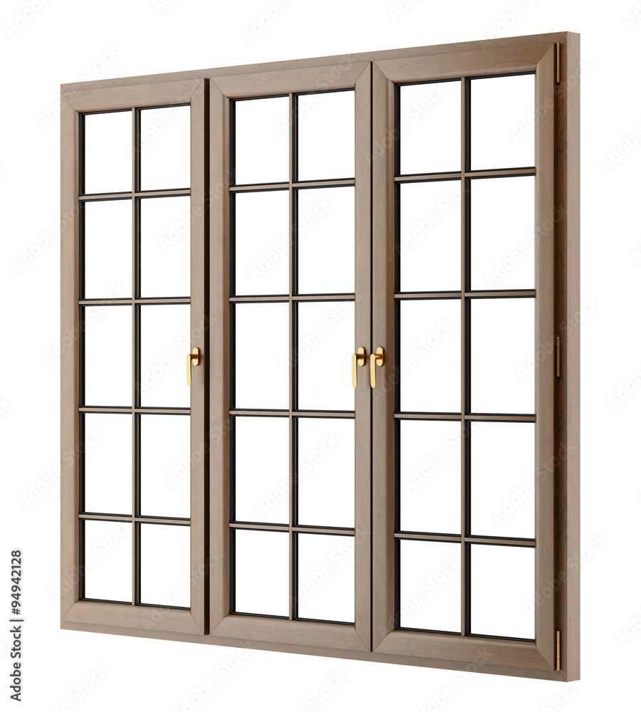 brown wooden window isolated on white background brown wooden window isolated on white background