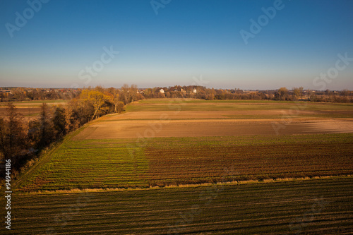  Aerial view of autumn agricultural field 