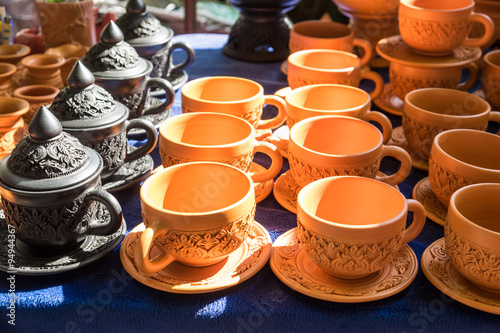 Thai traditional clay pottery