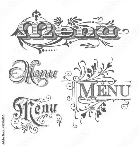 Set of Vintage Typographical Element for Menu 