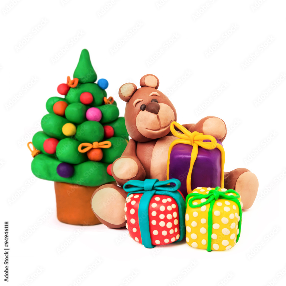 Christmas tree and bear Christmas tree and bear