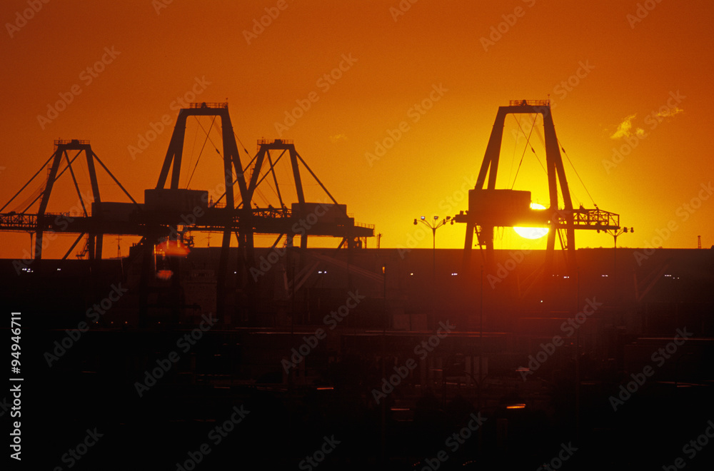 Industrial Plant at sunset in Long Beach, CA