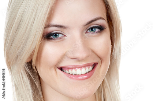 smile of blond woman