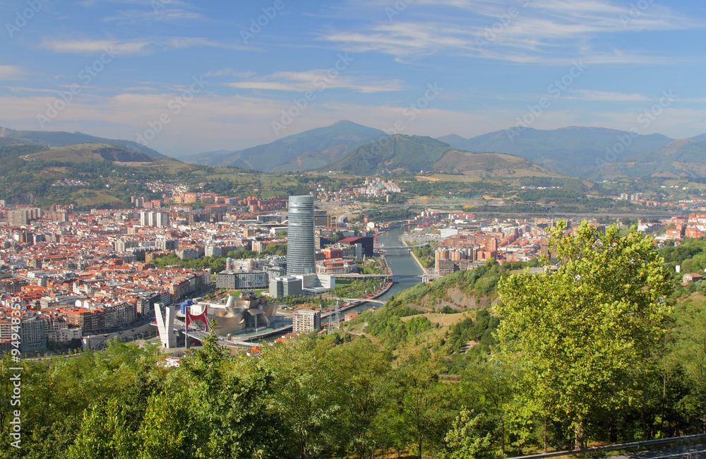 Spain, Bilbao, View of city from above