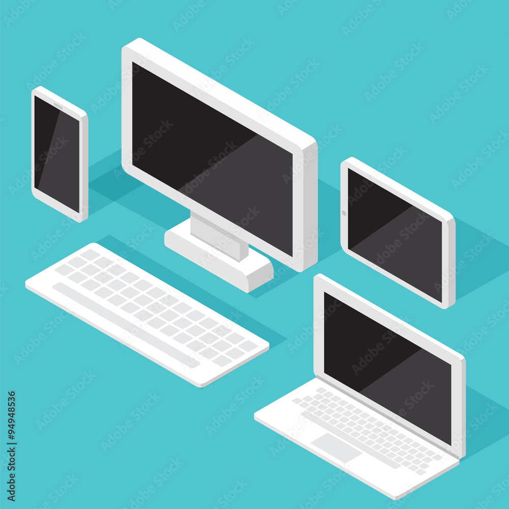 Computer Monitor Isometric set