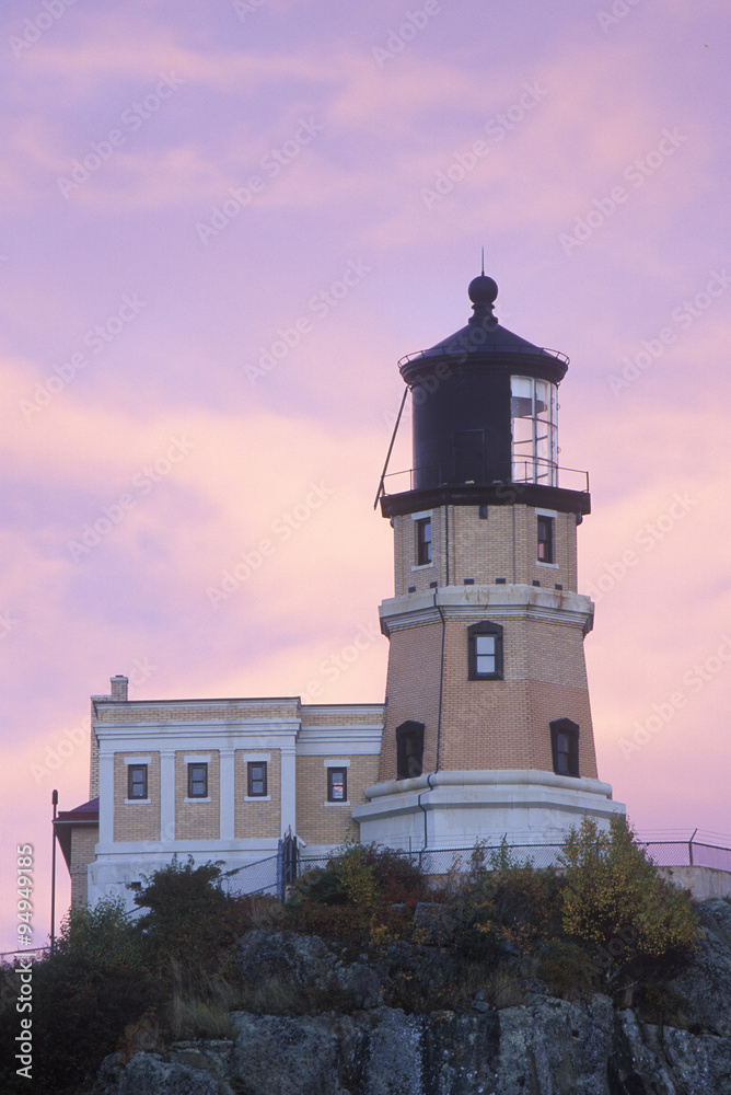 Split Rock Lighthouse in the  Split Rock Lighthouse State Park on Lake Superior, MN