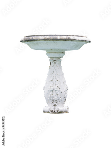Roman fountain basin isolated on white background