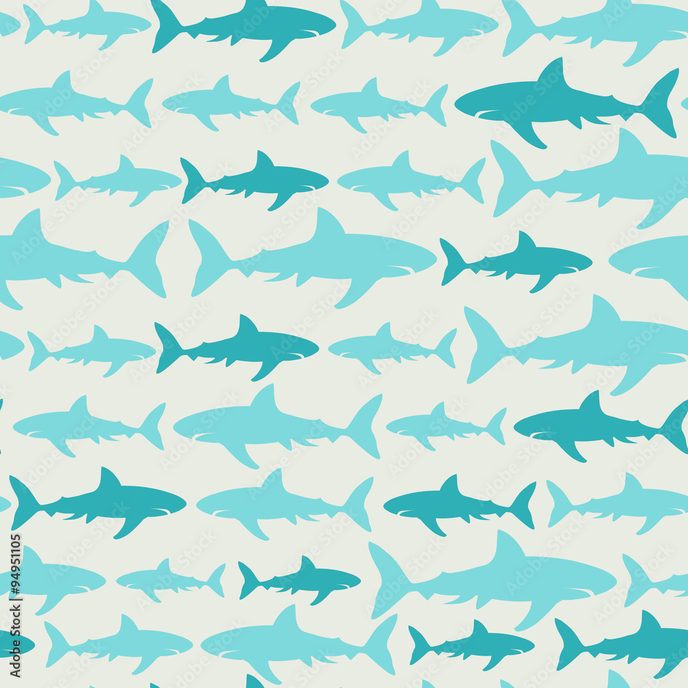 Fototapeta premium shark seamless pattern.Seamless pattern can be used for wallpaper, pattern fills, web page background,surface textures. Vector illustration