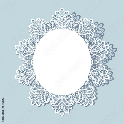 Lace doily, greeting card or wedding invitation