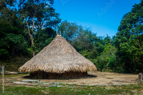 Traditional house of Kogi people, indigenous ethnic group, Colombia photo