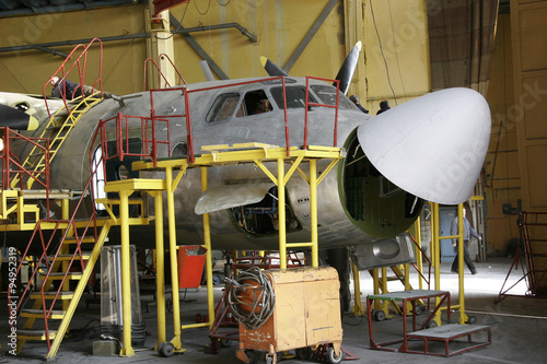Ukraine, Kiev Repair Plant, 2015. Overhaul of aircraft in the ha