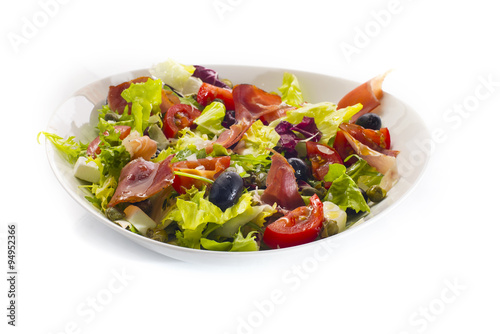 Salad with parma ham