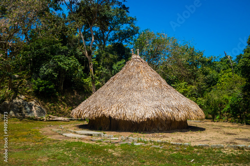 Traditional house of Kogi people, indigenous ethnic group, Colombia photo