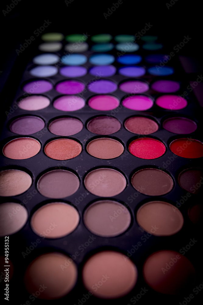 Multicolored eye shadows. Multicolored eye shadows.