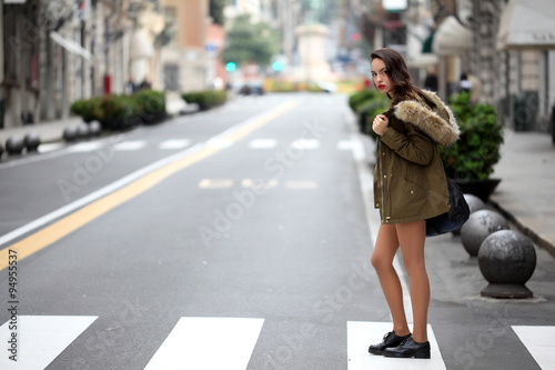 Beautiful girl at the bus stop © Andre Ila