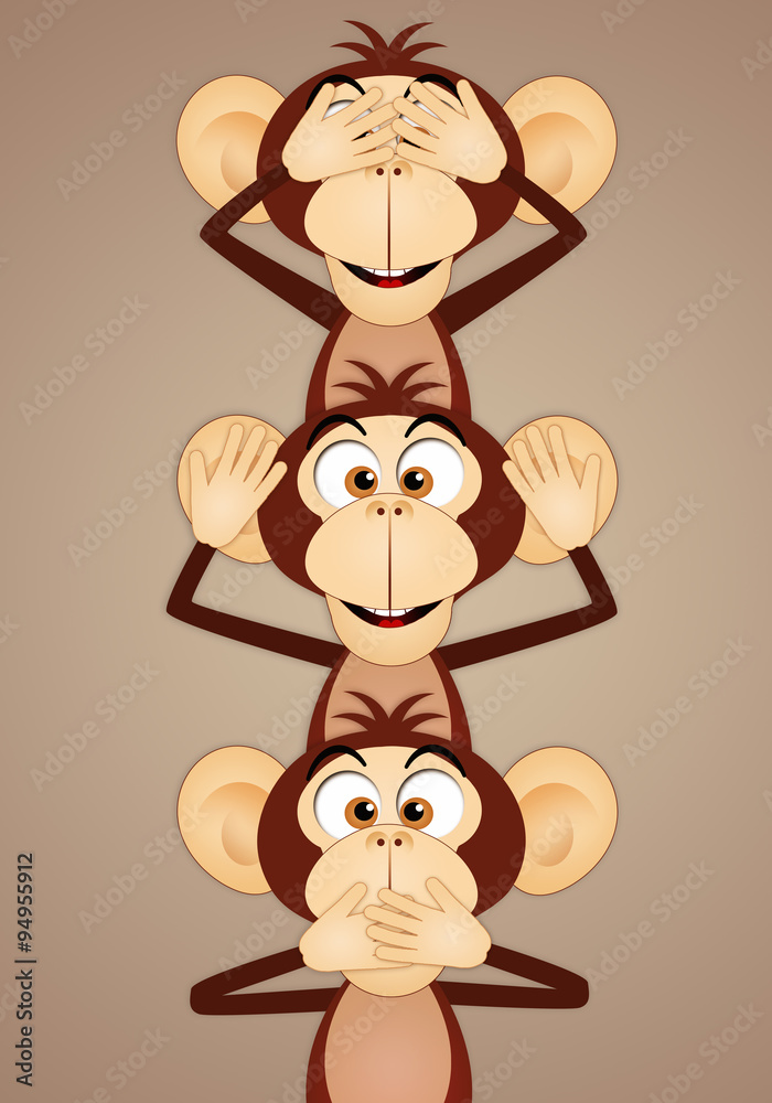Obraz premium The three wise monkeys