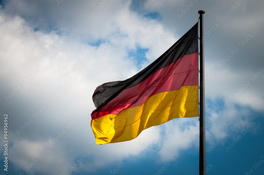 German flag fluttering in the wind German flag fluttering in the wind