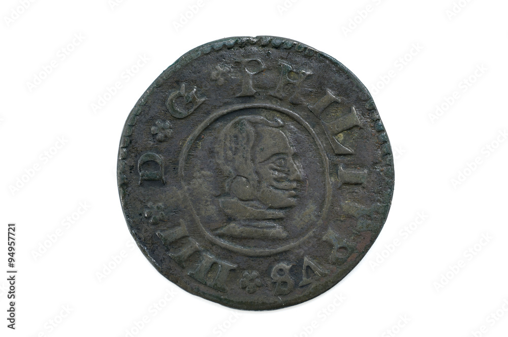 Felipe IV, 16 Maravedis, Spain coin,