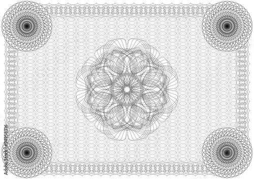 Certificate. Vector pattern that is used in currency and diplomas