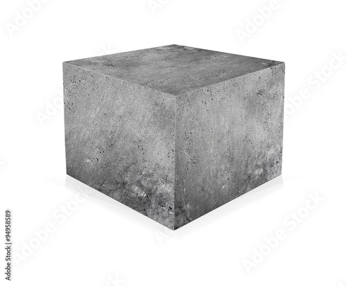 Concrete cube isolated photo