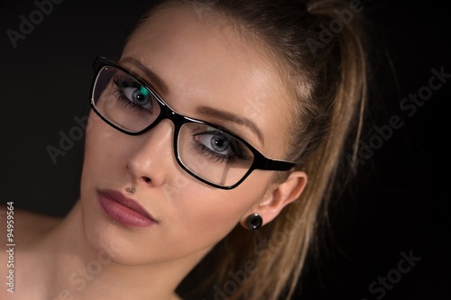 Glasses / pretty woman wearing glasses