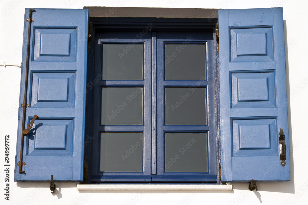 Fototapeta premium Blue window , Santorini , Greece