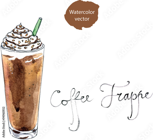 Watercolor coffee frappe