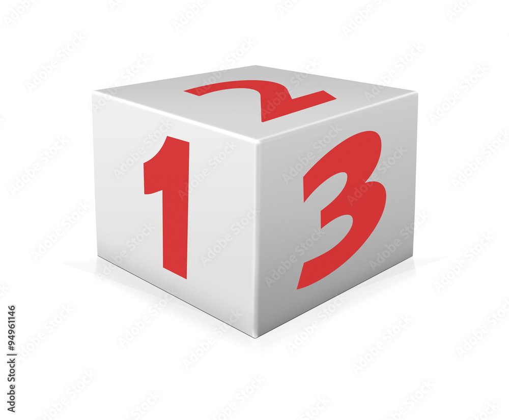 One 123 block on white background One 123 block on white background