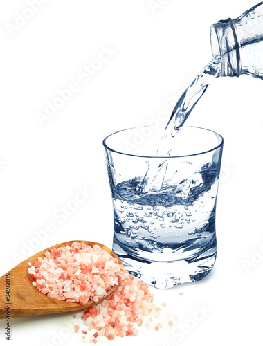 Canvas Print water and Himalayan salt