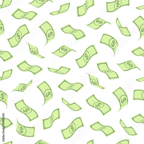 Seamless pattern with dollars