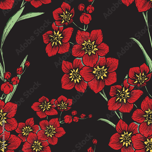 Hand drawn floral pattern