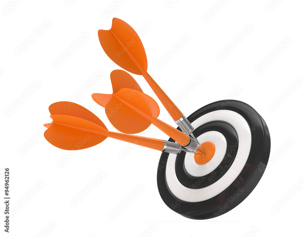 Three arrows darts in center. Three arrows darts in center.