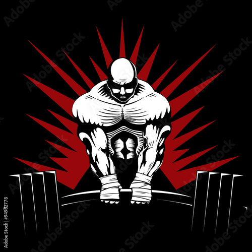 body builder dead lift vector