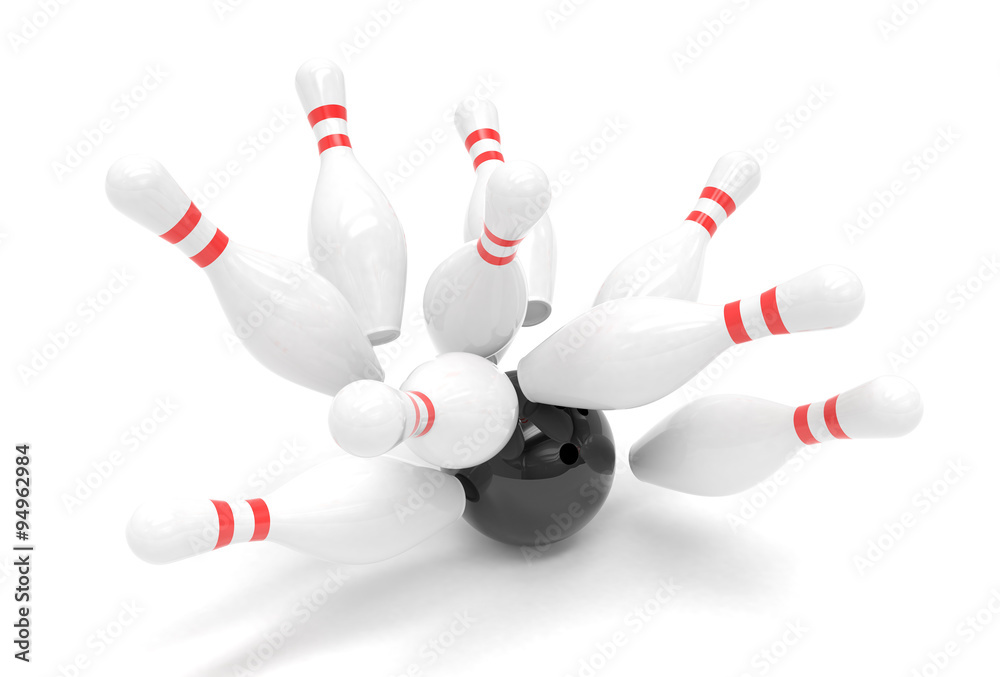 Bowling ball and skittles isolated Bowling ball and skittles isolated