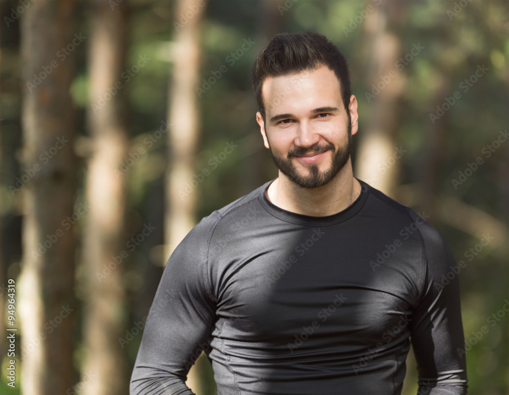 Portrait Of Male Runner in nature after jogging Portrait Of Male Runner in nature after jogging
