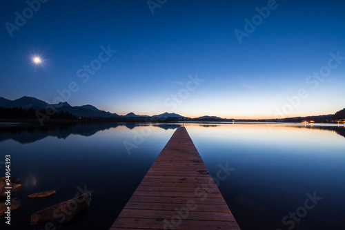 Fototapeta Naklejka Na Ścianę i Meble -  Moonlight at Lake Hopfen