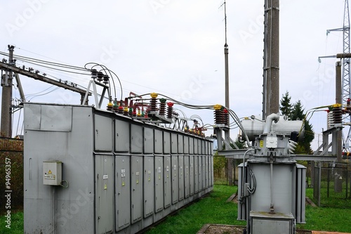 Obraz na płótnie Electric energy distribution equipment in Anyksciai district w salonie
