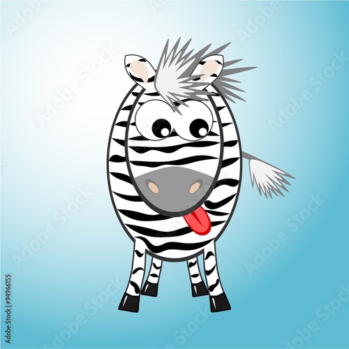Striped zebra with tongue out illustration