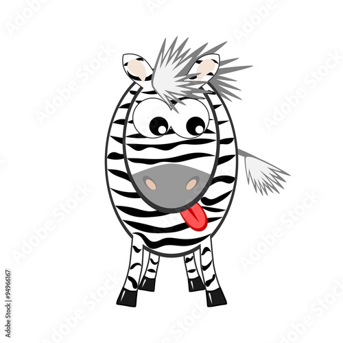 Striped zebra with tongue out illustration
