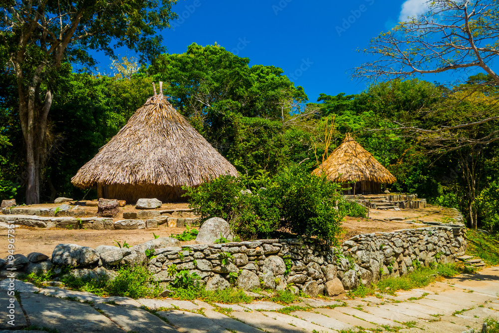 Traditional house of Kogi people, indigenous ethnic group, Colombia