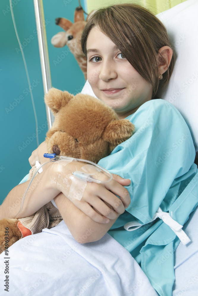 Little girl in hospital bed with the nurse Stock Photo Adobe Stock