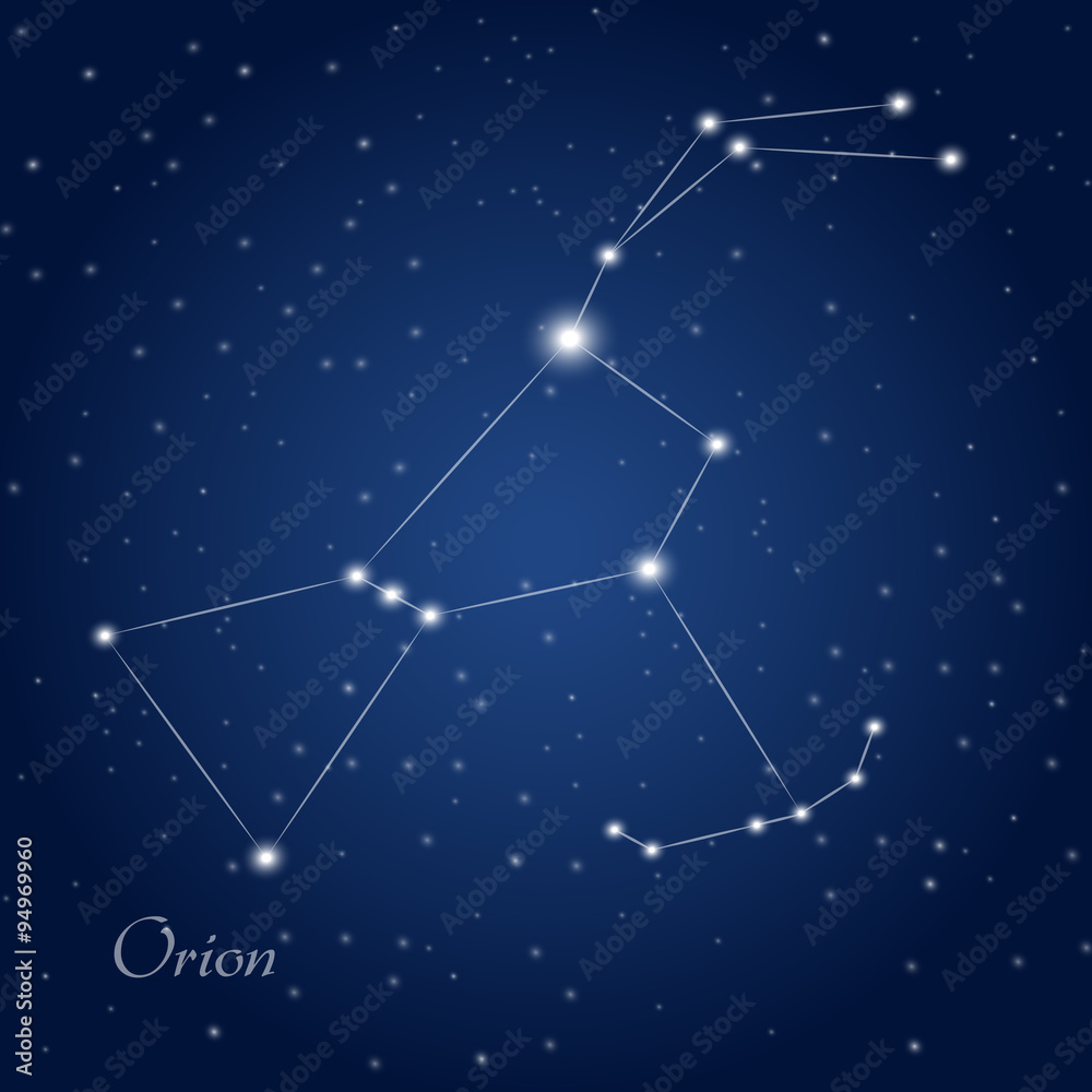 Fototapeta premium Orion constellation at starry night sky 